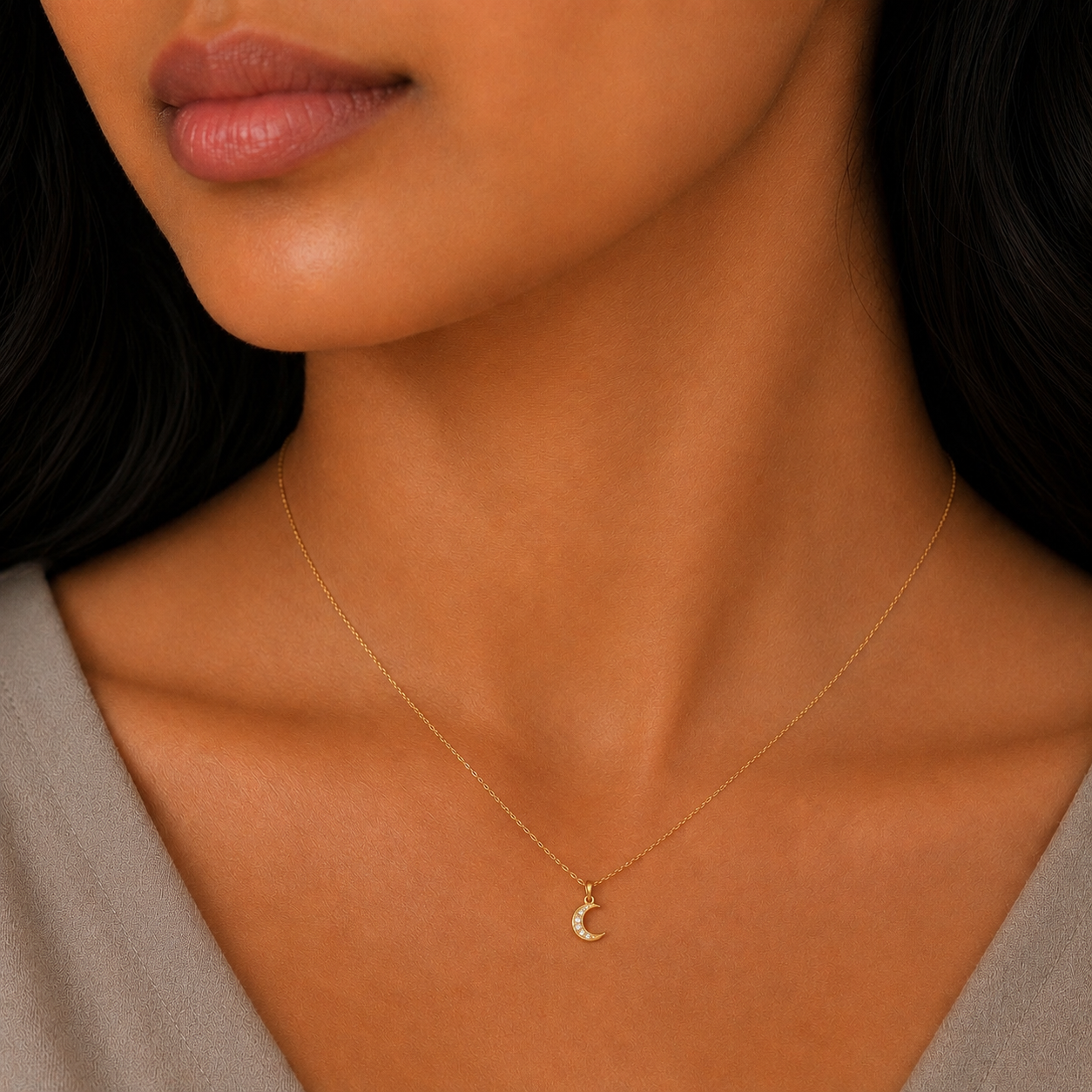 Moonlit Crescent Pendant