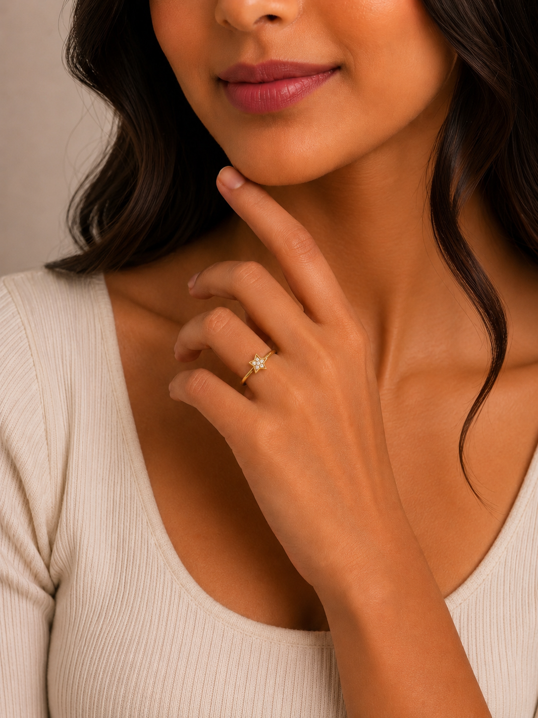 Stellar Star Charm Ring