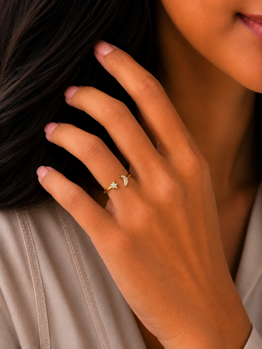 Moonlit Star Duo Ring