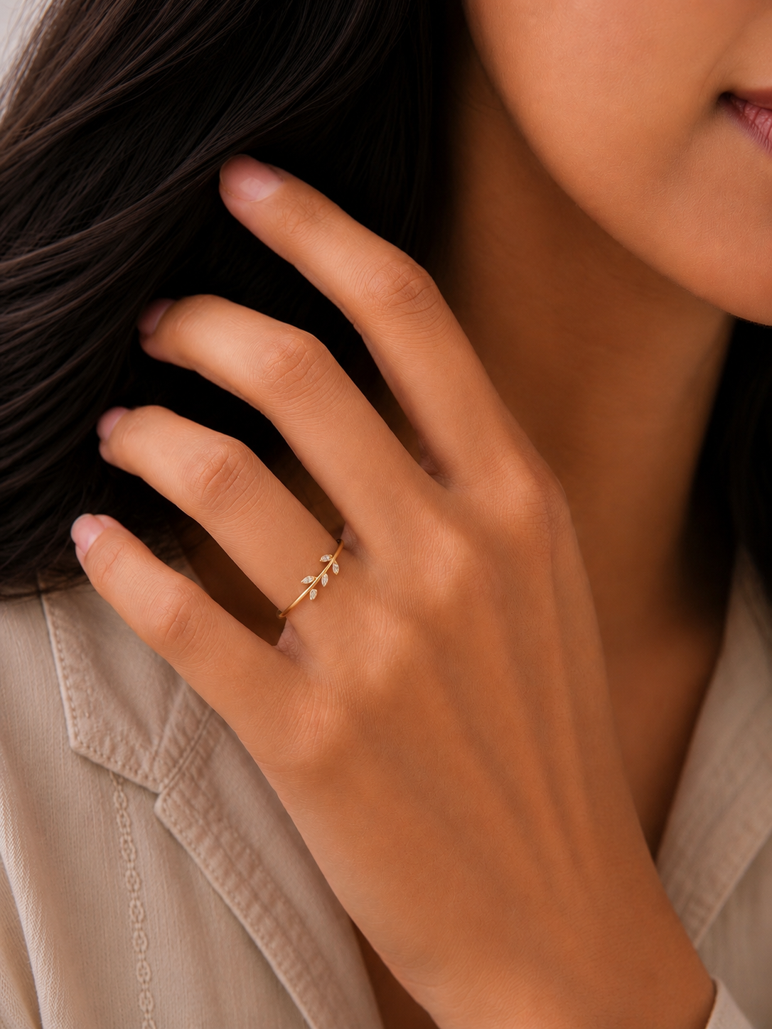 Olive Vine Diamond Ring