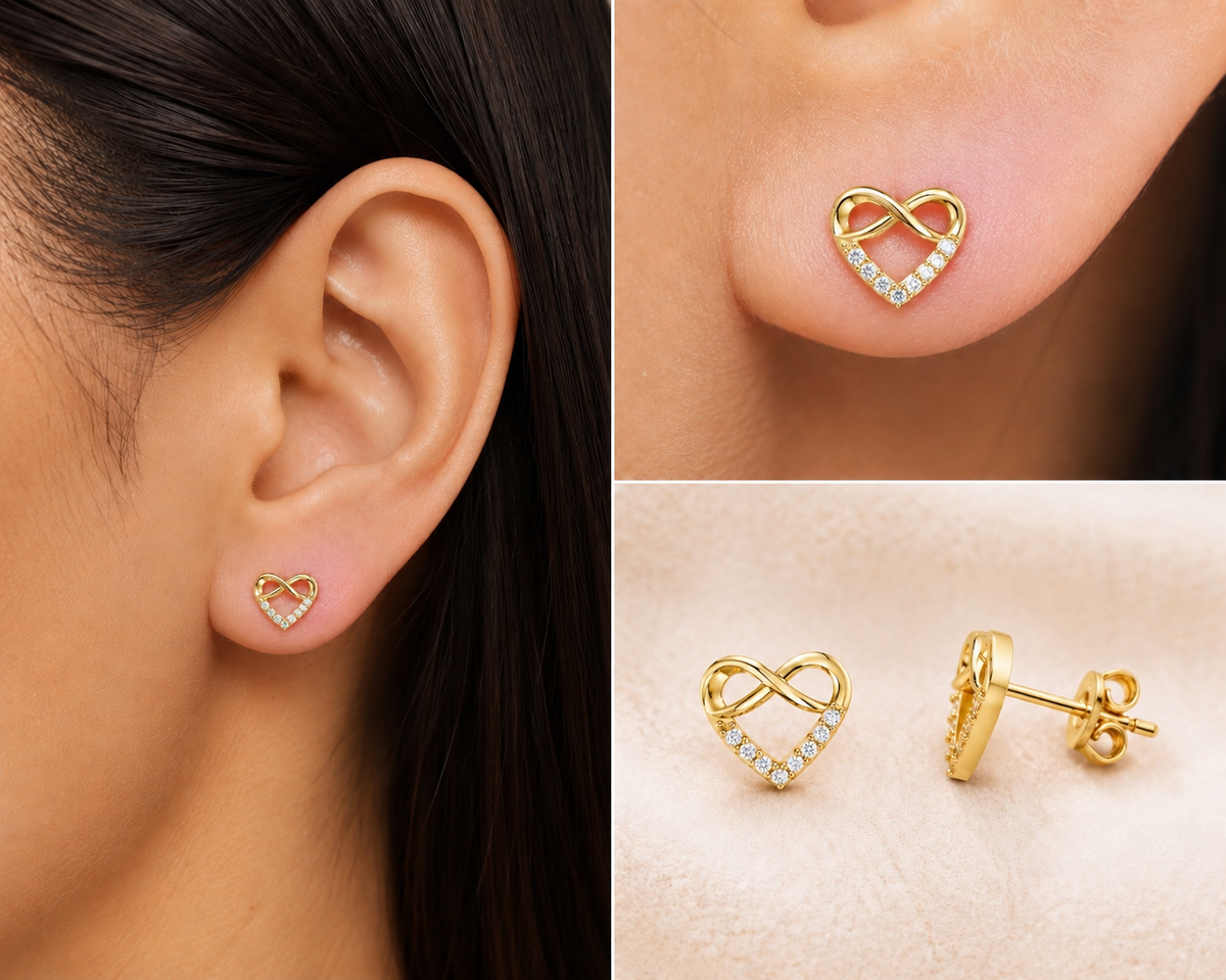 Infinity Heart Studs