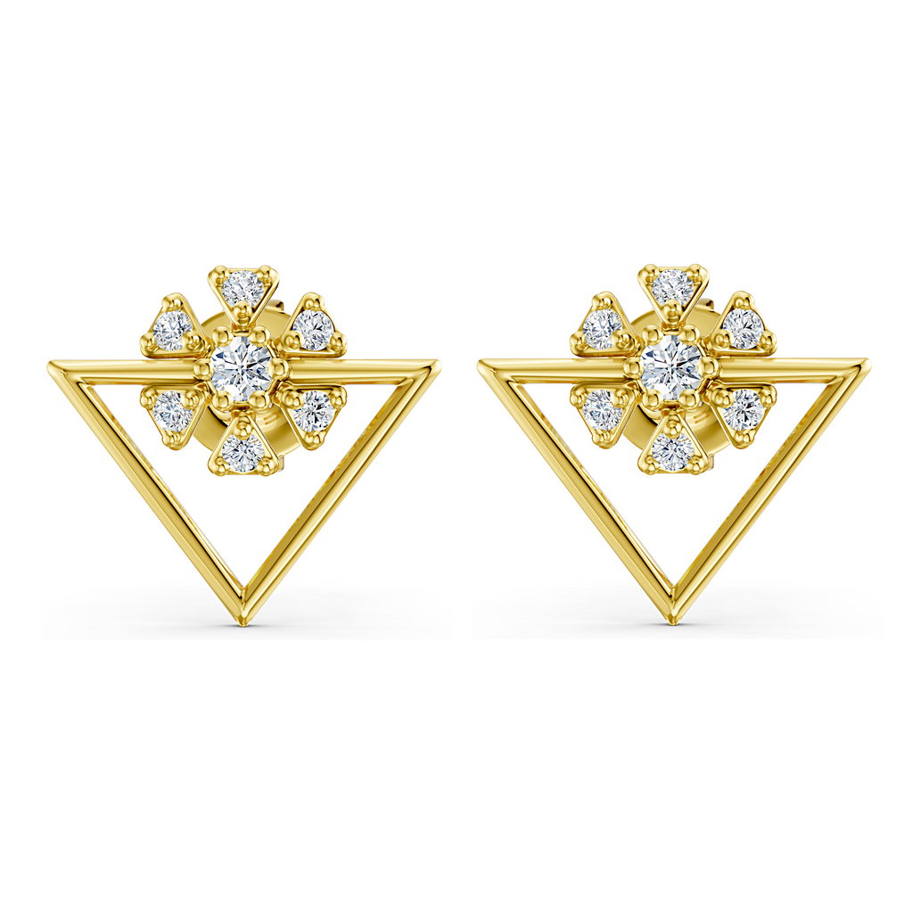 Floral Pyramid Studs