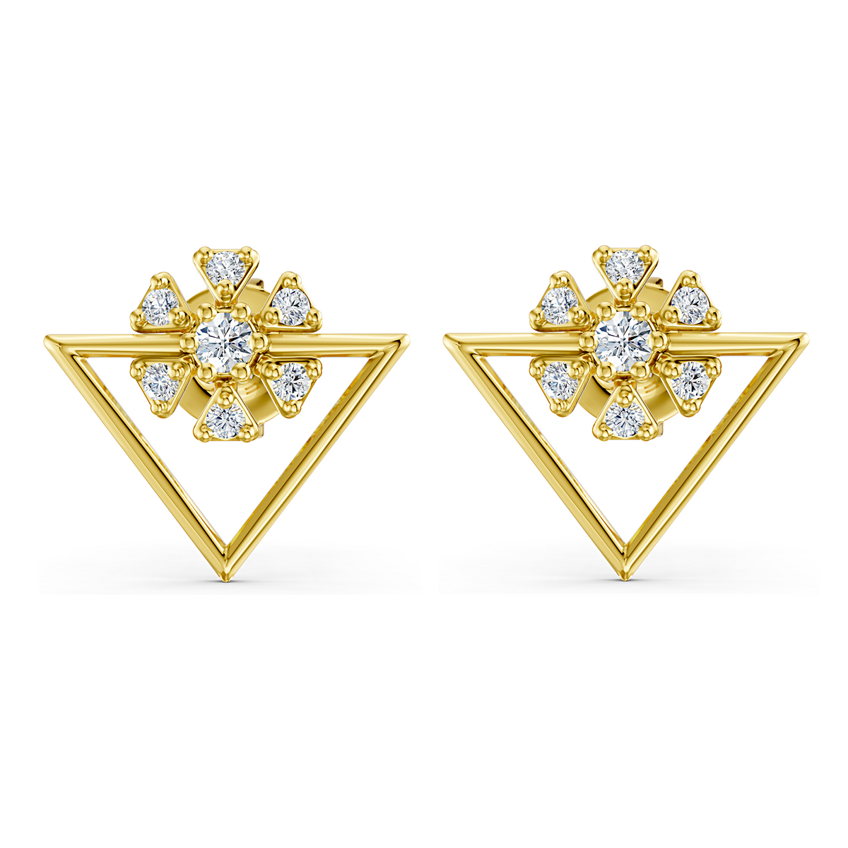 Floral Pyramid Studs