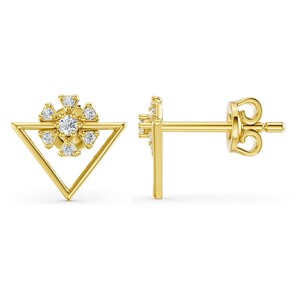 Floral Pyramid Studs
