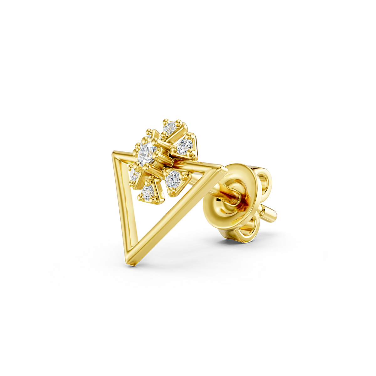 Floral Pyramid Studs
