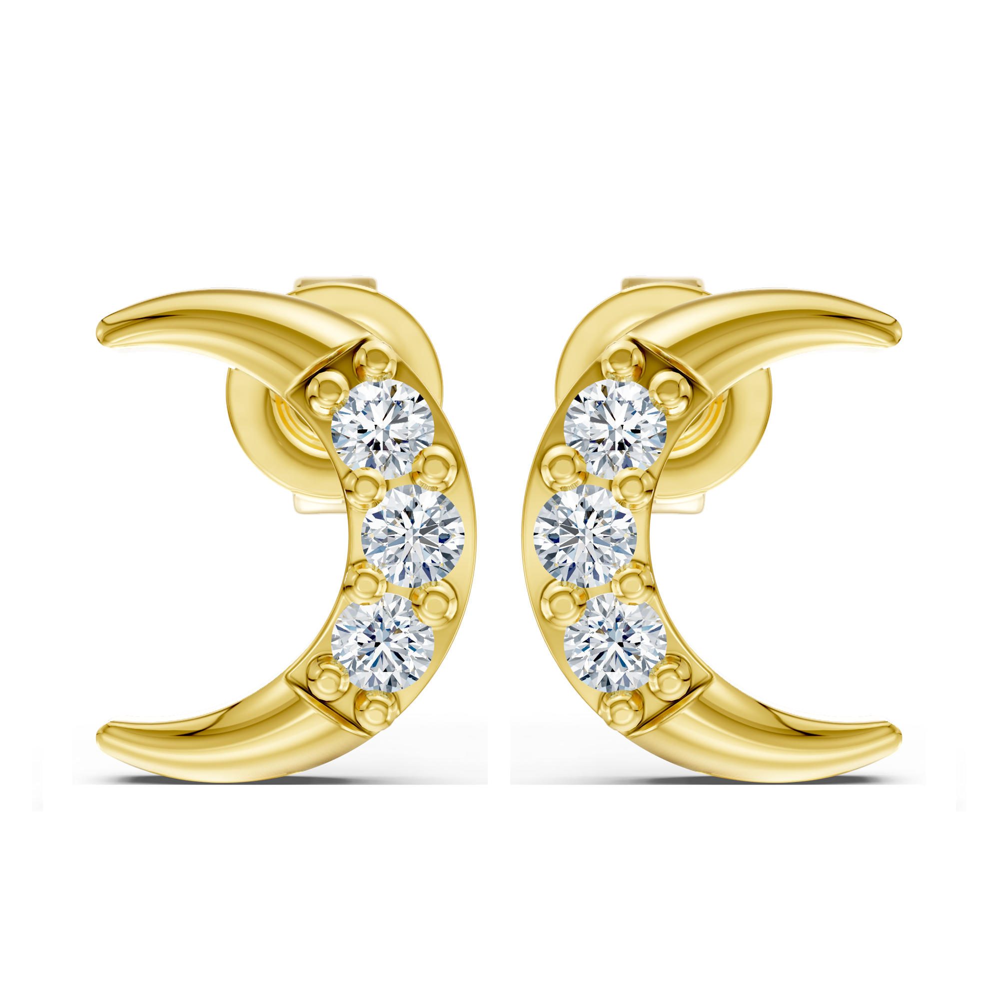 Crescent Glow Studs