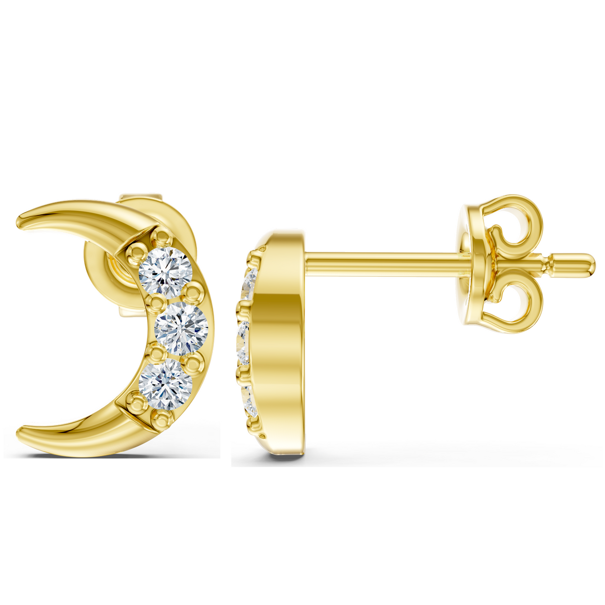 Crescent Glow Studs