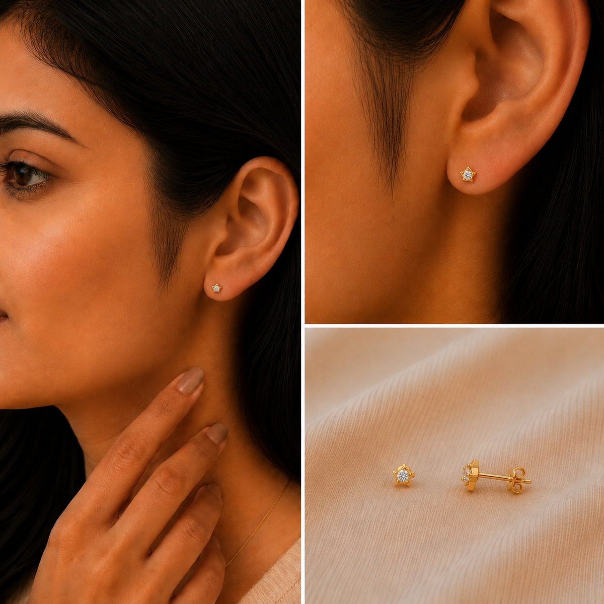 North Star Solitaire Studs