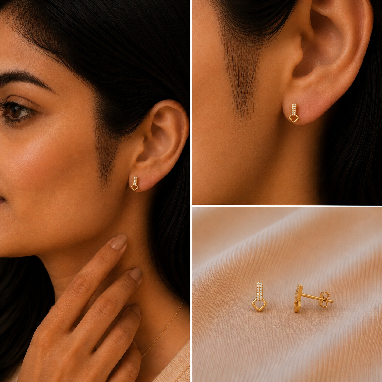 Deco Charm Drop Studs
