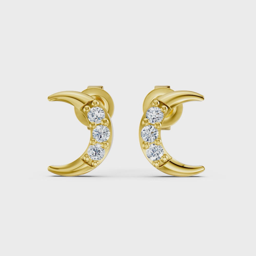 Crescent Glow Studs