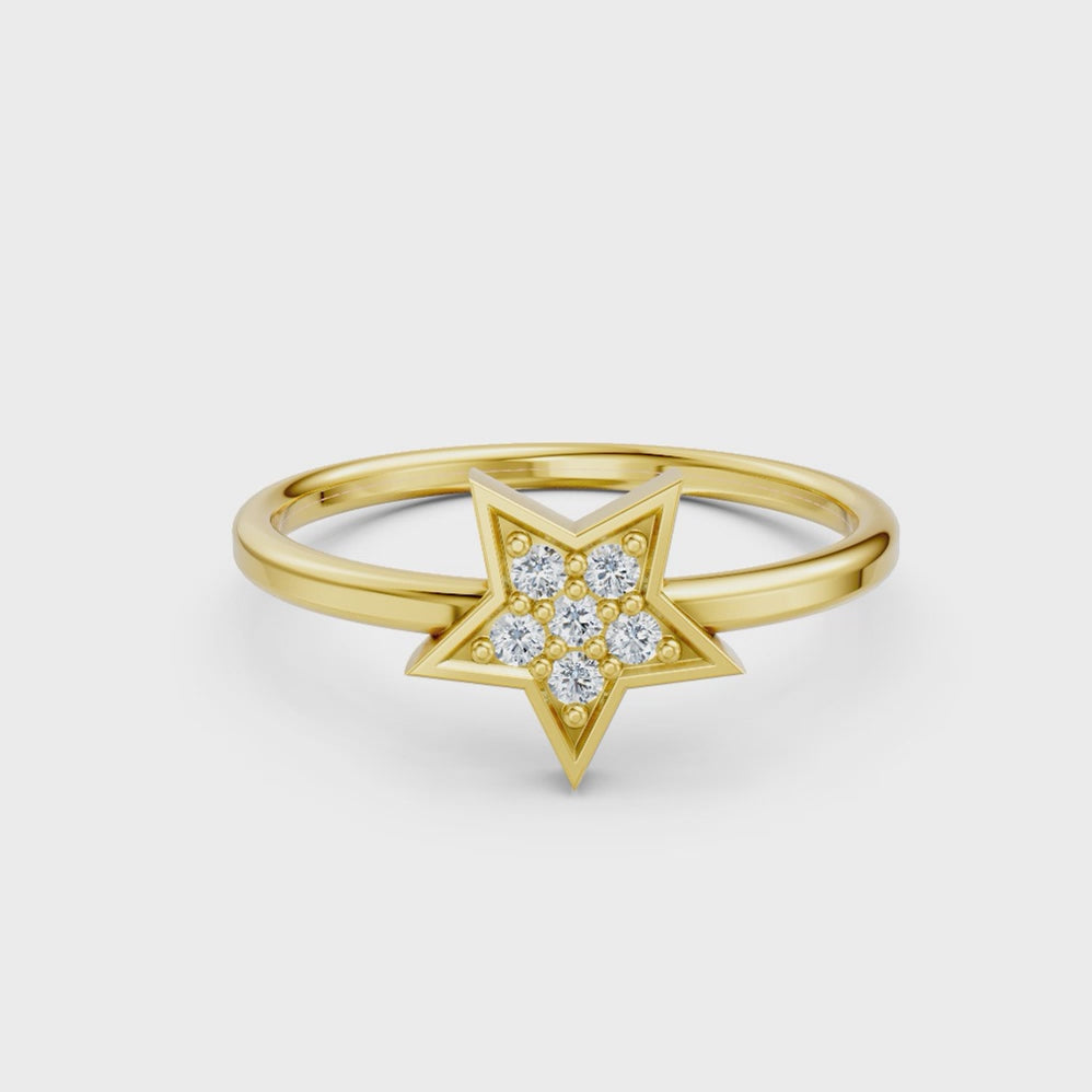 Stellar Star Charm Ring