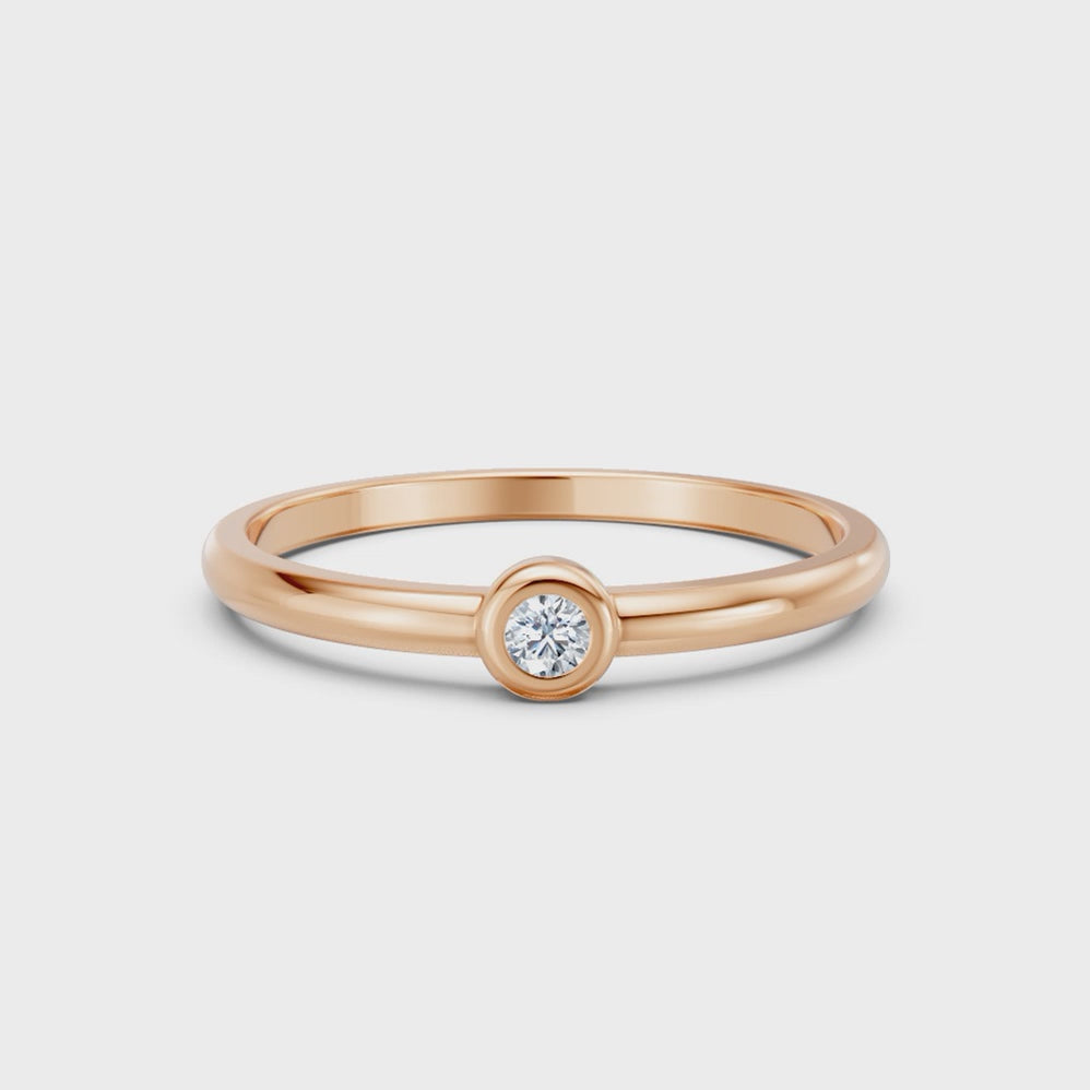Tiny Aura Solitaire Ring