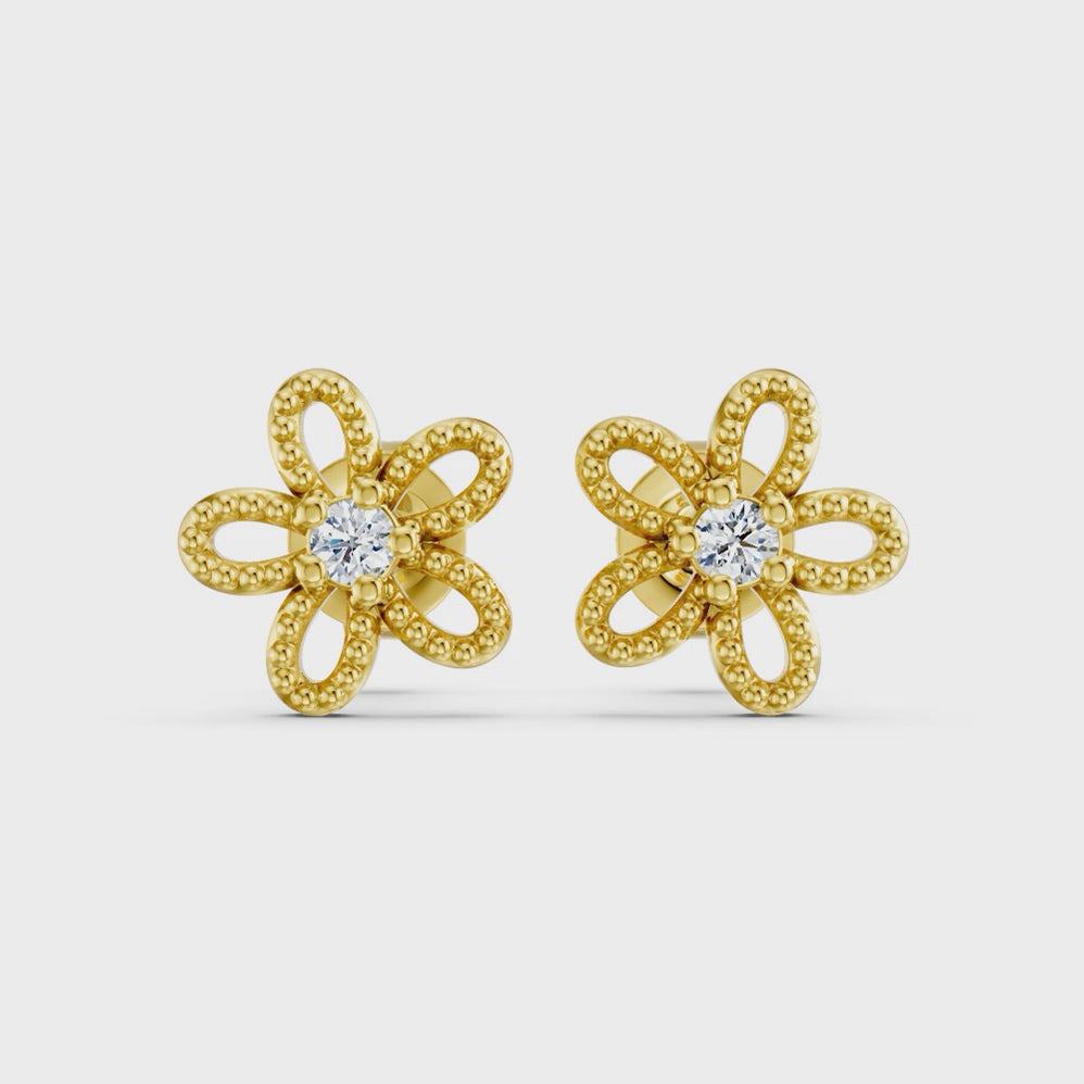 Beaded Blossom Studs