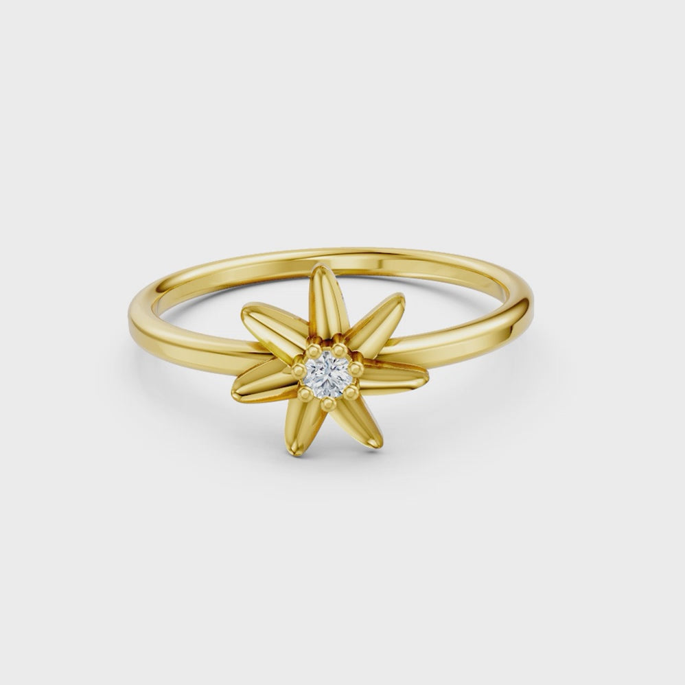Nova Bloom Solitaire Ring