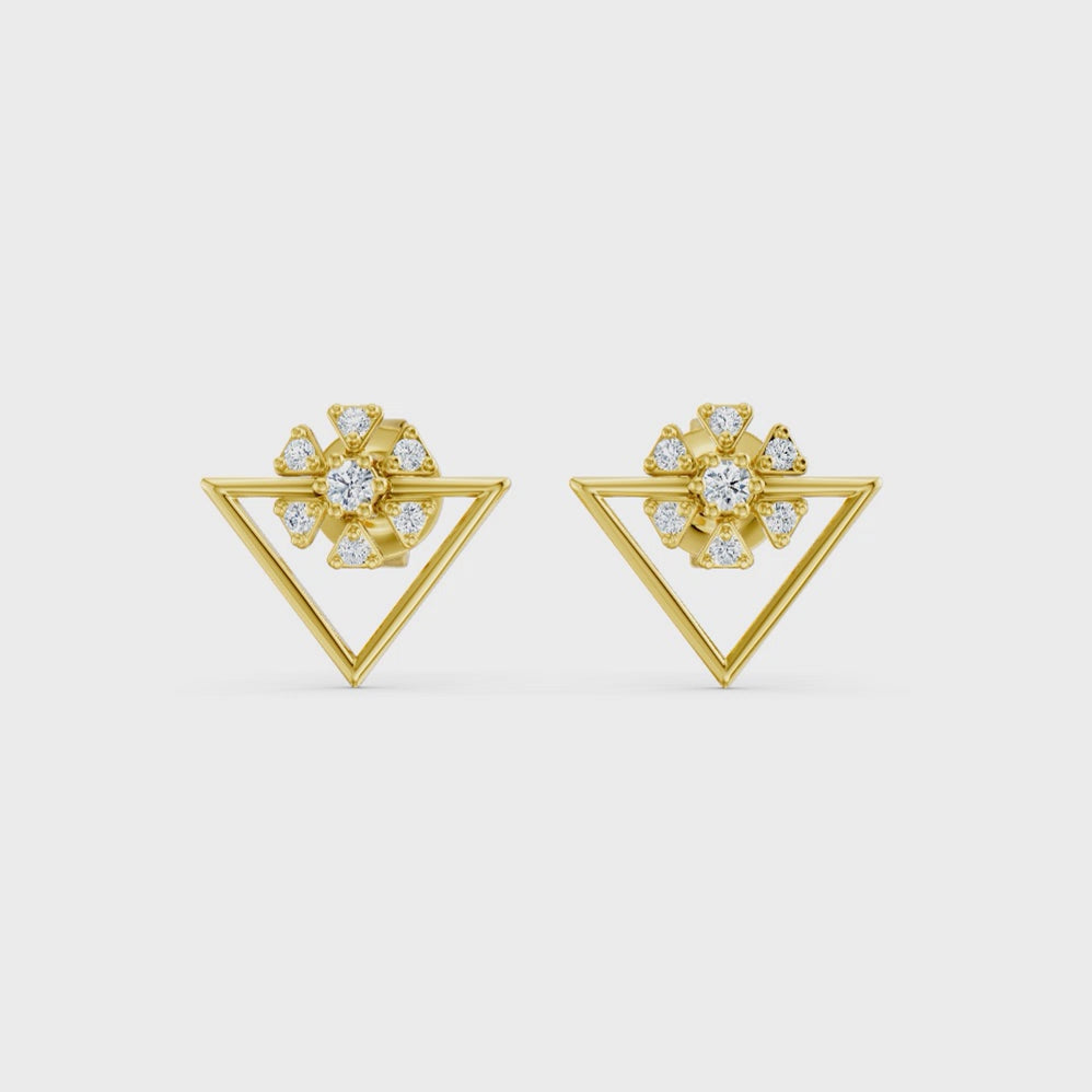 Floral Pyramid Studs