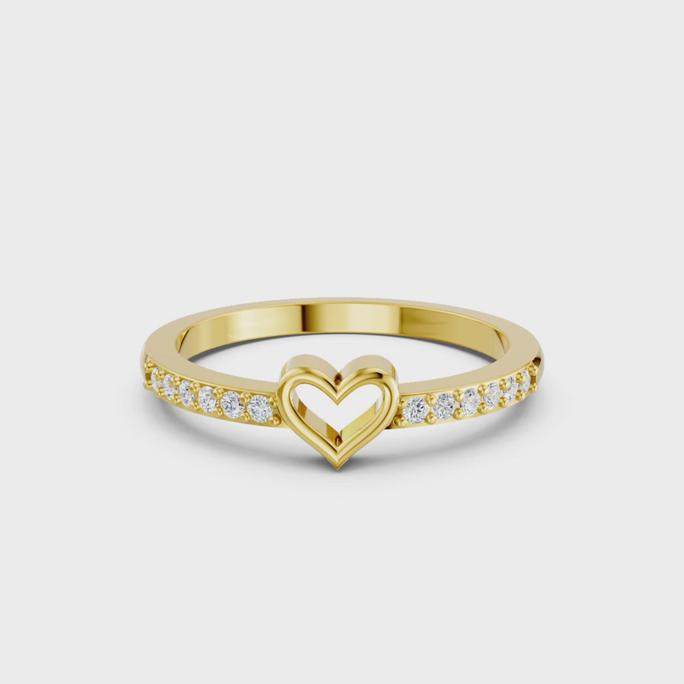 Heartbeat Pavé Ring