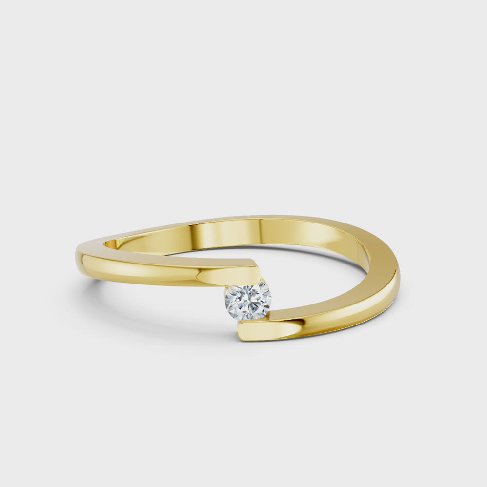 Luna Solitaire Open Ring