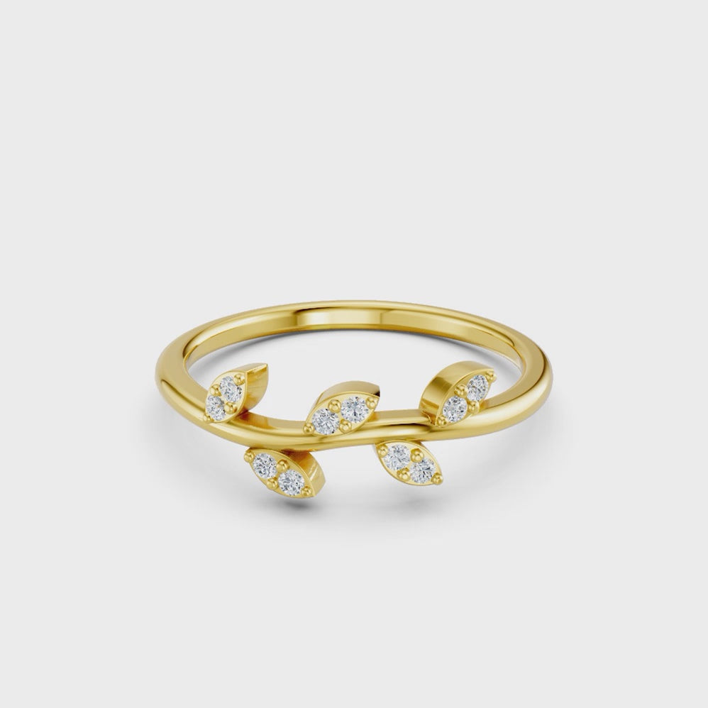 Olive Vine Diamond Ring