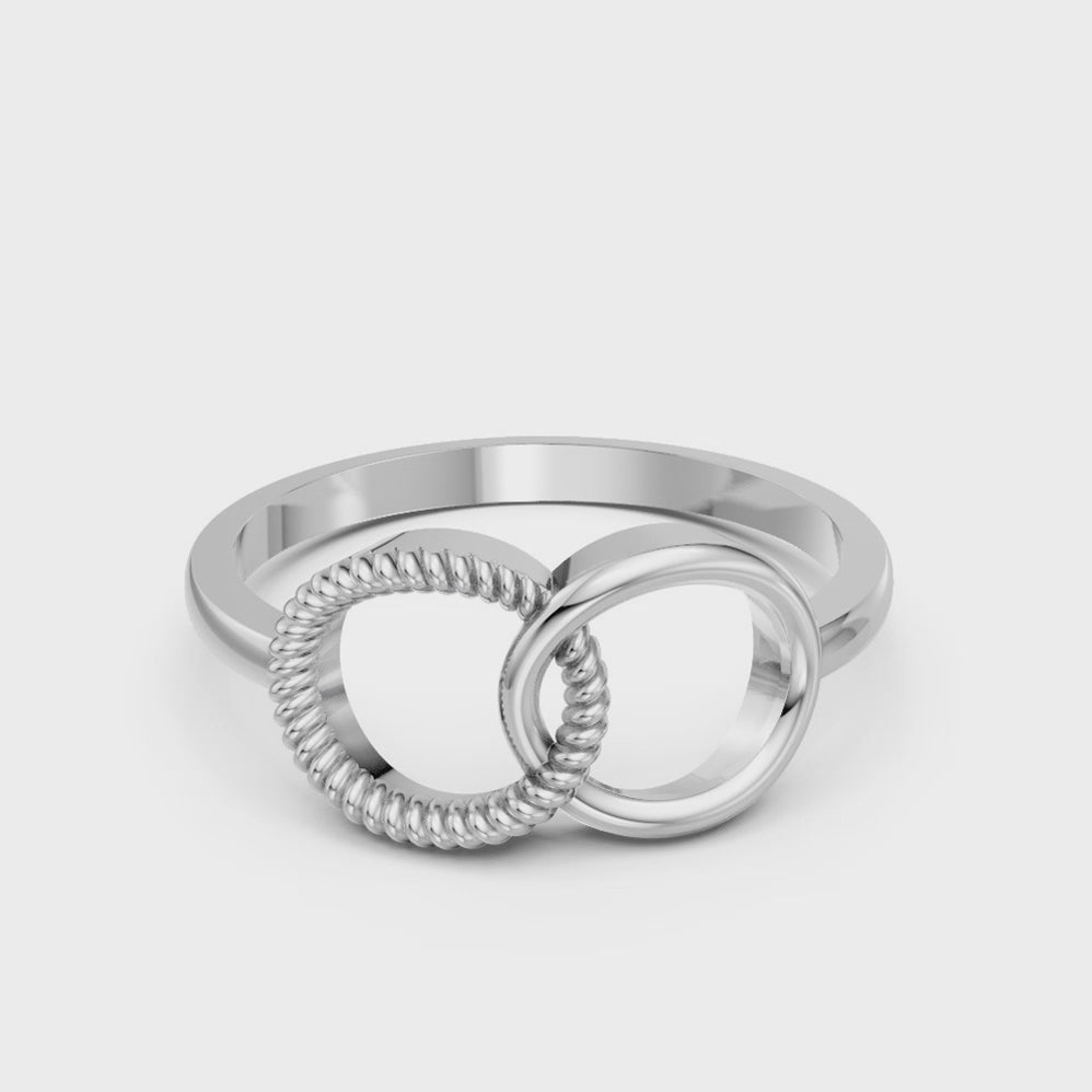 Twin Harmony Circle Ring